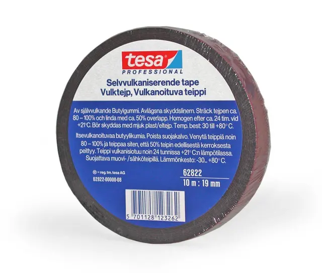 VULKTAPE 62822 19MMX10M TESA SVART 