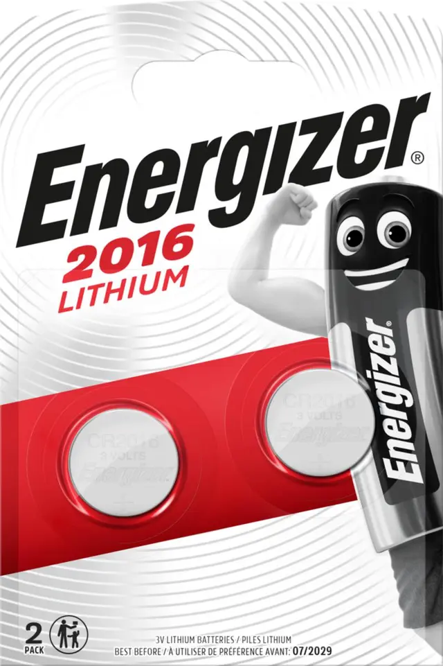 BATTERI LITIUM CR2016 FSB2 2stk/forp ENERGIZER 2016 
