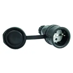 SKJØTEKONTAKT Skjøtekontakt m/j gummi m/hette IP54