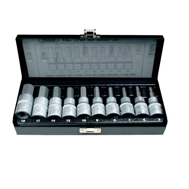 PIPESETT T-5610M HEX T-5610M Hex pipesett, 1/2", 10 deler 