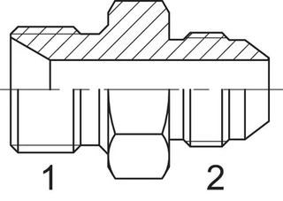 R 3/8"UFX JIC 7/16"UF 