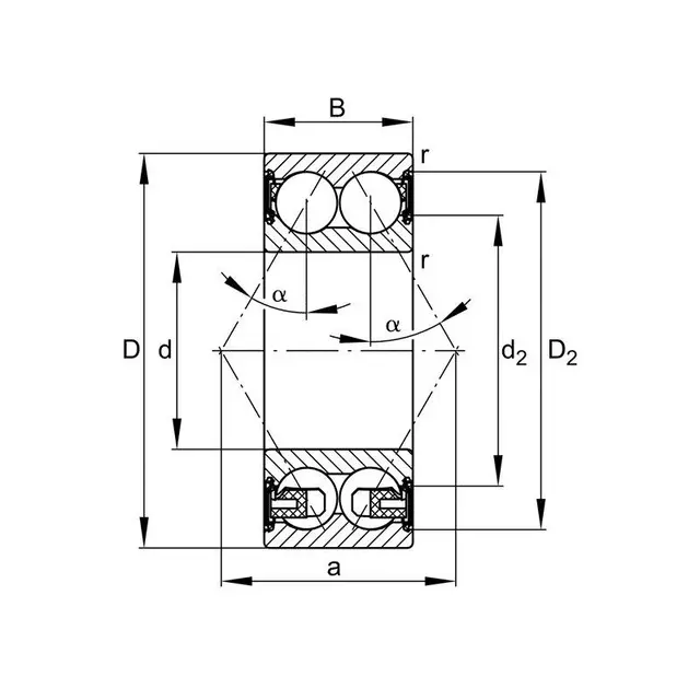 3306-BD-XL-2HRS-TVH FAG Vinkelkontaktkulelager 