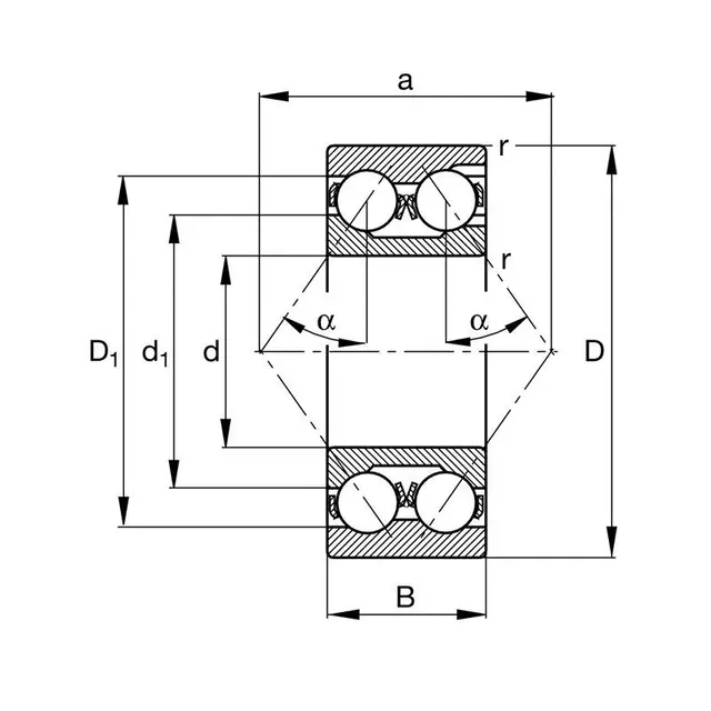 3206-BD-XL-TVH FAG Vinkelkontaktkulelager 