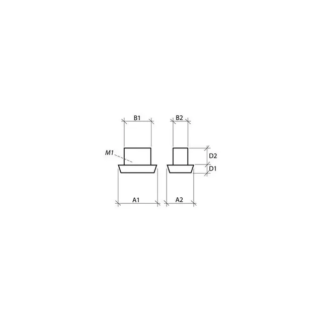 IR601204S Rektangulær propp,60x120,svart 