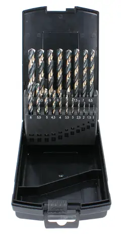 HSS-G Turbo metallborsett, 19 deler: 1 - 10 mm