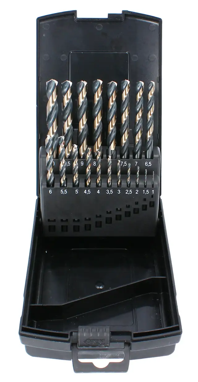 HSS-G Turbo metallborsett, 19 deler: 1 - 10 mm 