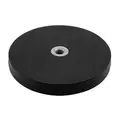 Gummibelagt neodymium magnet Ø43x6 mm med indvendigt M4 gevind og 8,5 kg holde