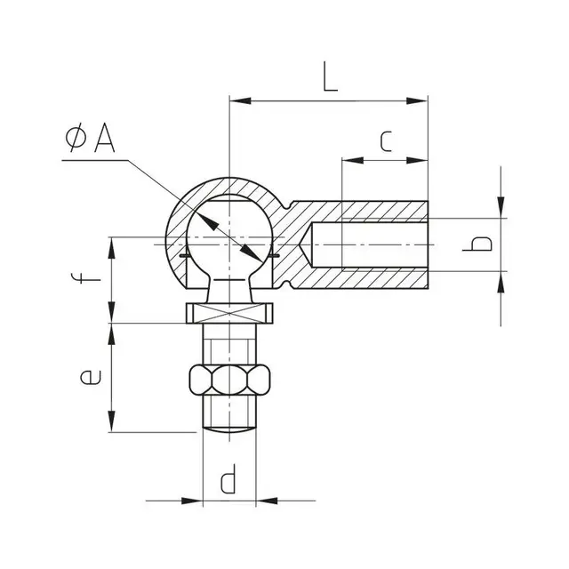 Vinkelledd B3 M5/M5 Ø8 L=22 