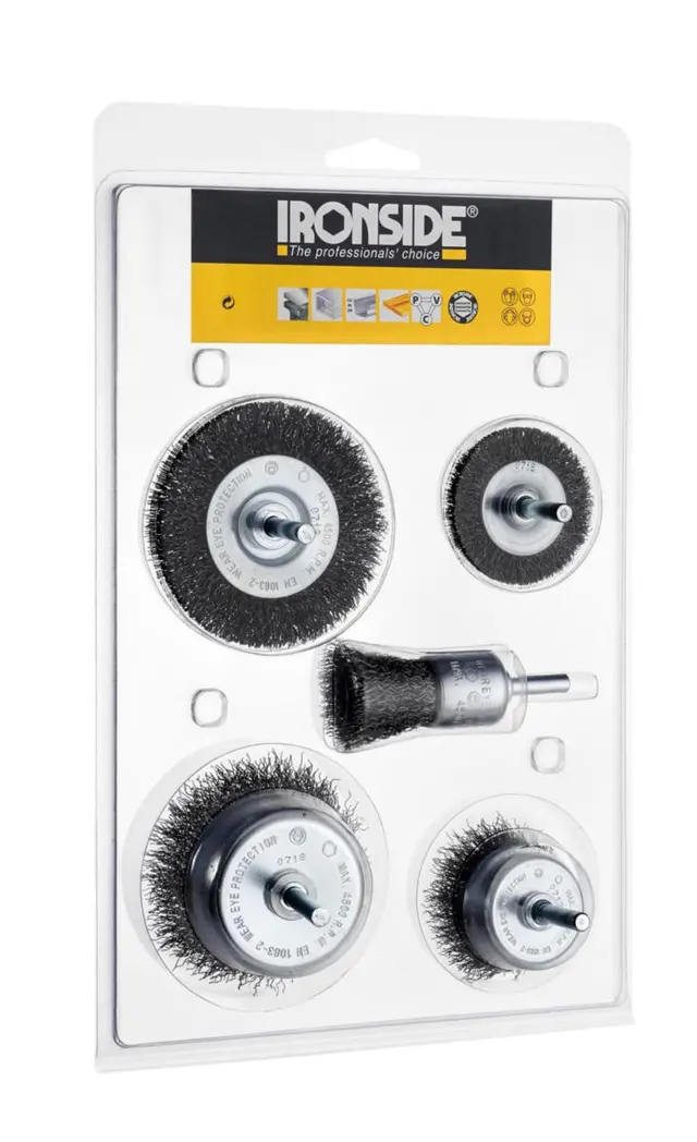 MASKINBØRSTESETT IRONSIDE 5 STÅLBØRSTER 201073 