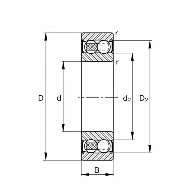 2205-2RS-TVH FAG Sfærisk kulelager 