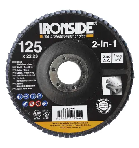 LAMELLRONDELL CONVEX 2IN1 IRONSIDE Ø125X22MM K40 201344