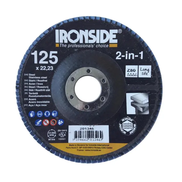 Lamellrondel Covex 2in1 Ironside Ø125x22mm K80 