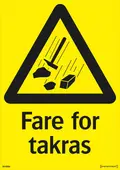 Takrasfare skilt Skilt Fare for takras Systemtext