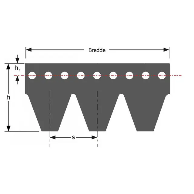 Poly-V rem 800 PK - 6 ribber 