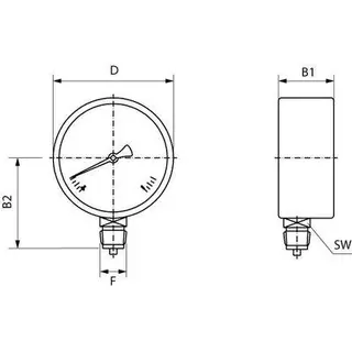 Manometer 0-12Bar Ø40 R1/8" ABS 
