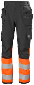Håndverksbukse HH Alna 4X HiVis kl.1 k.grå/oran str C54