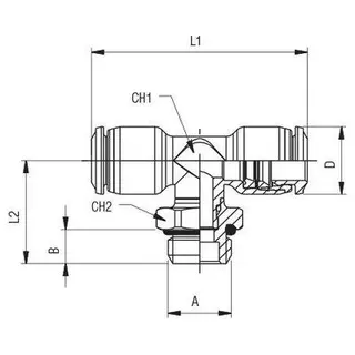 T-rør Svi. 06mm x 1/8" Rett 