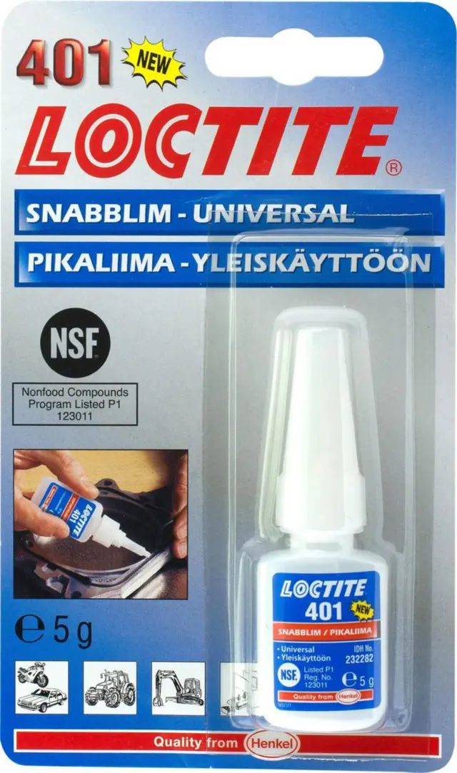 Hurtiglim 401 Loctite 5g pinpac NSF 