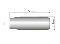 Mig gassmunnstykke Ø12mm LC140/150