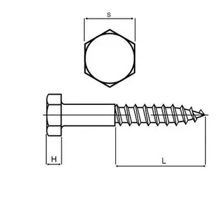 8x100 Hex Head varmforsinket Fransk tres 