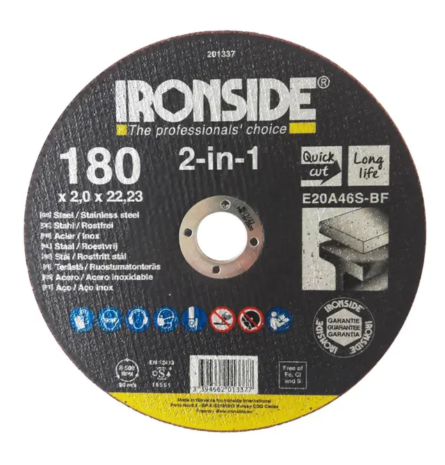 Kappeskive F41 2in1 Ironside Ø180X2.0X22 