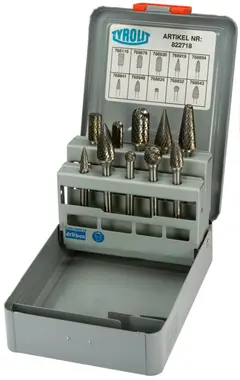 Hardmetallfil sett Tyrolit sett 10 deler