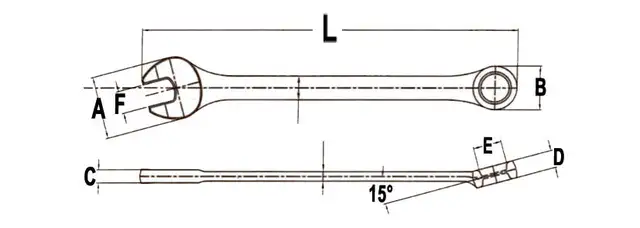 FASTNØKKEL 25MM Ringgaffelnøgle, 25 × 290 mm 