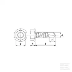 Plateskrue, 6,3x50 mm, 10 mm sekskantet flenshode, DIN 7504 