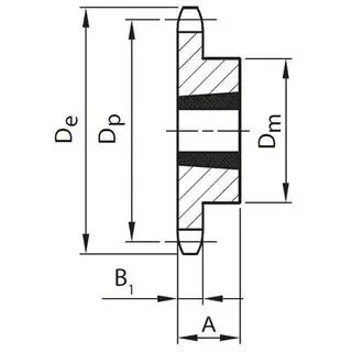 Kjedehjul 16B-1 Z23 taperboss 2517 