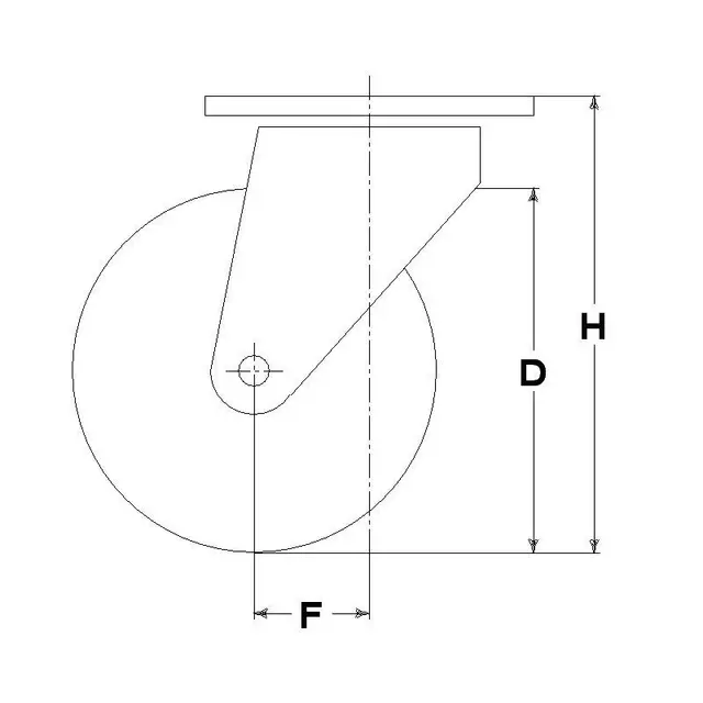 Nylpol 100mm+M22 Svingbar Nylon, glidelager,plate 