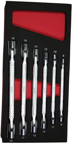 LEDDNØKKELSETT 6 DELER Leddnøkkelsett 8 - 19 mm, 6 deler