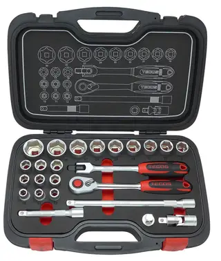 PIPNØKKELSETT 1/2 10-32 TECOS Pipenøkkelsett T2024 - 1/2", 24dl