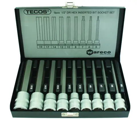 PIPESETT T-5508M HEX T-5508M Hex pipesett, 1/2", 9 deler