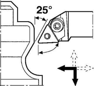 STÅLHOLDER PTJNR2020 Stålholder 93° for utvendig dreiing Seco 