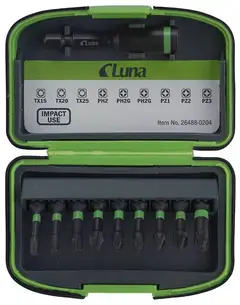 BITSSETT IMPACT 10 DELER ASSORTERT MED M Bitssett 10 deler Impact MIX Luna